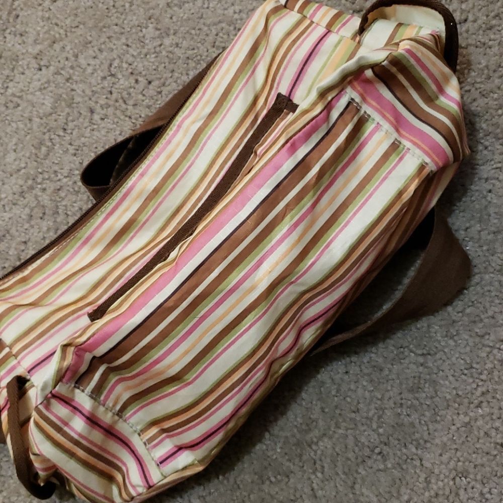 Multi-Colored Stripped Polyester Crossbody Bag - image 7
